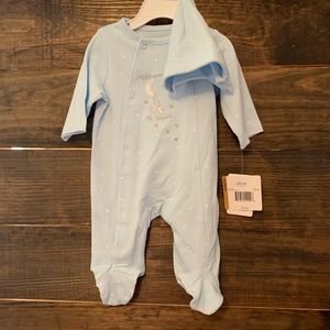 Little Me Buttoned Coverall w/ Hat